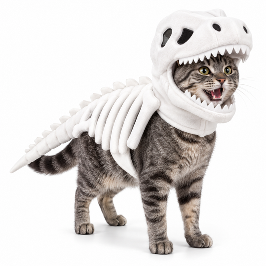 Soft Dino Skeleton Costume for Cats